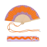 Fisura Handheld Fan- Orange and Purple Waves