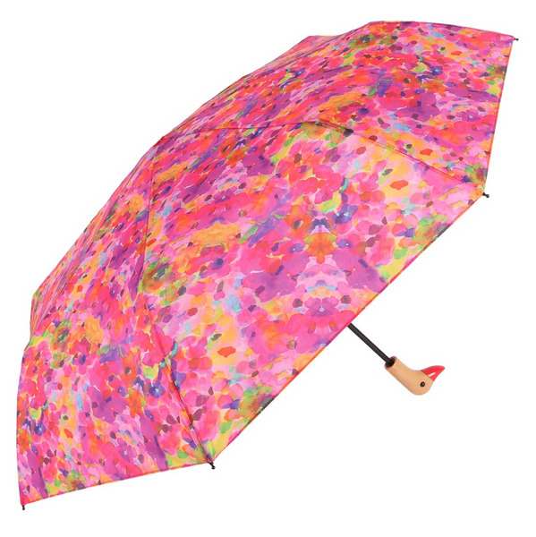 Floral Duck Head Umbrella - Red