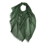 Forest Green Classic Cotton Blend Plain Scarf