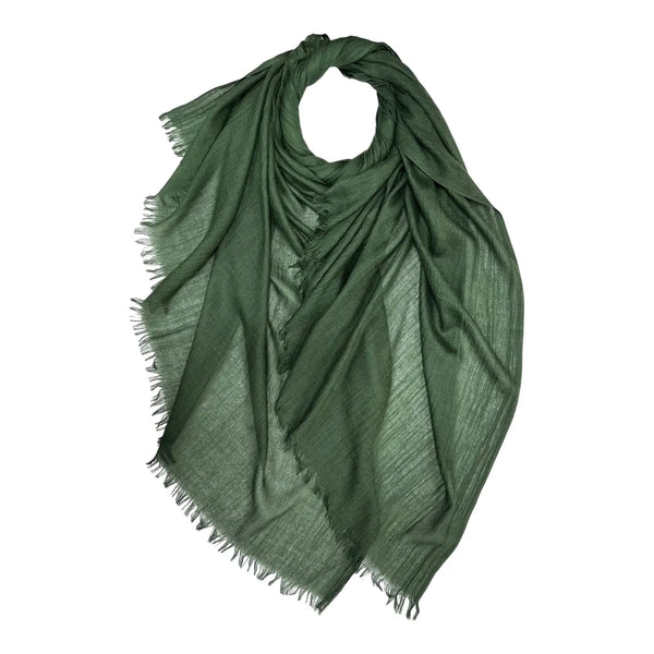 Forest Green Classic Cotton Blend Plain Scarf