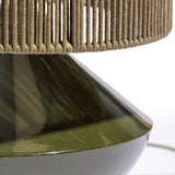 Forest Green Table Lamp with Corded Shade close up