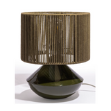 Forest Green Table Lamp with Corded Shade