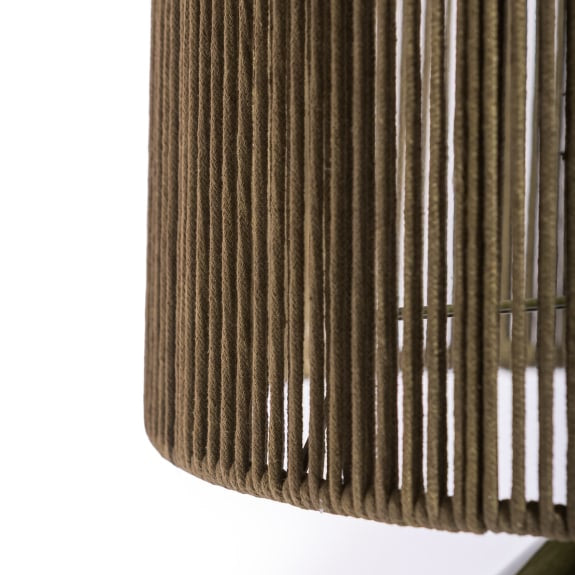Forest Green Table Lamp with Corded Shade  shade close up