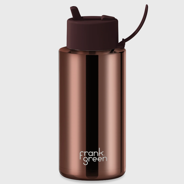 Frank Green Ceramic Reusable Bottle - Chrome Chocolate (1L)