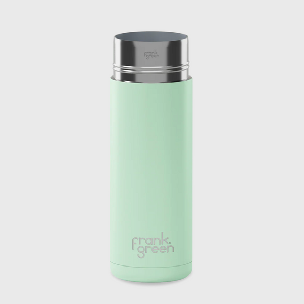 Frank Green Ceramic Reusable Bottle - Mint Gelato (595ml) Lid Off