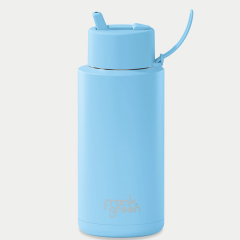 Frank Green Ceramic Reusable Bottle - Sky Blue (1 Litre)