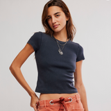 Free People Atlas Crew Tee - Black