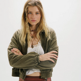 Free People Birdie Washed Jacket Olive