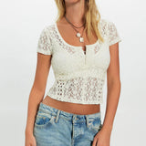 Free People Claro Lace Tee