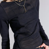 Free People Delilah Long Sleeve Top -Black