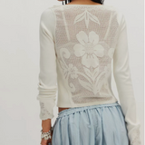 Free People Delilah Long Sleeve Top - Ivory (Back)