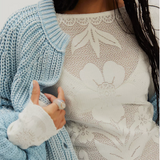 Free People Delilah Long Sleeve Top - Ivory (Close up)