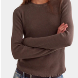 Free People Easy Does It Tee- Dark Brown