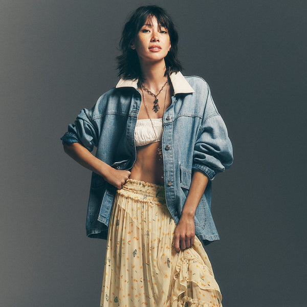 Free People Lemon Denim Jacket Styled
