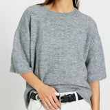 Free People Margot Sweater Tee - Heather Grey Front