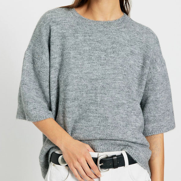 Free People Margot Sweater Tee - Heather Grey Front