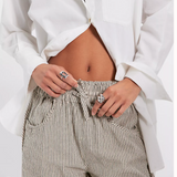 Free People Something Good Pull-On Barrel Pants- Ivory close up