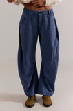 Free People  Spotlight Washed Trousers - Flint Stone Front