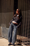 Free People  Spotlight Washed Trousers - Flint Stone Laid Back