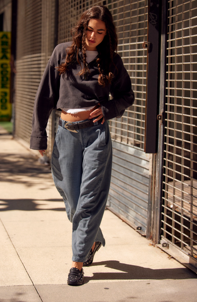 Free People  Spotlight Washed Trousers - Flint Stone Styled