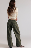 Free People  Spotlight Washed Trousers - Olive Back