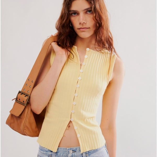 Free People Tilly Vest Yellow