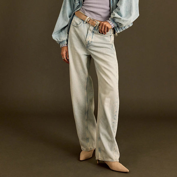 Free People Truro Baggy Puddle Jeans Front