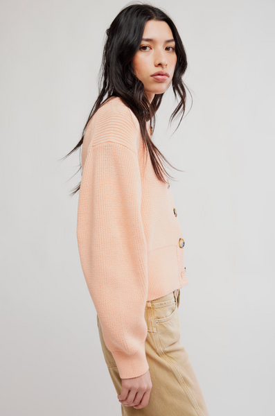 Free People Vienna Cardigan - Peach Puff Side