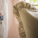 Frill Striped Cushion - Forest