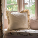 Frill Striped Cushion - Taupe