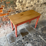 Antique Pine Table with Painted Legs