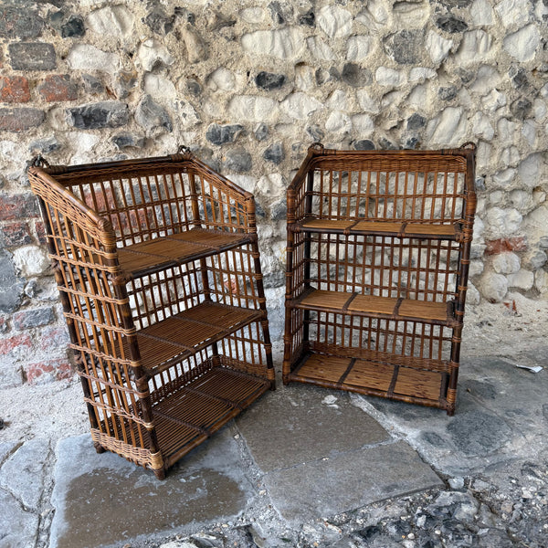 Vintage Rattan Shelves