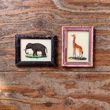 Vintage Glass Framed Painting Animals - Extra Small