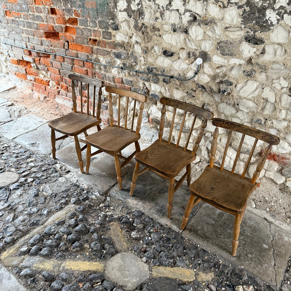 Antique Elm Childrens Chairs