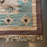 Natural/Brown/Blue Wool Cotton Kilim Pastel Rugs 120x180cm