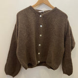 Long Sleeve Mohair Cardigan - Chocolate