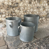 Galvanised Metal Planters with Double Handles