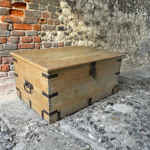 Large Antique Pine Blanket Box