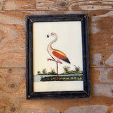 Vintage Glass Framed Bird Paintings - Large