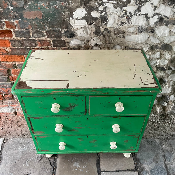 Antique Painted Pine Chest of Drawers
