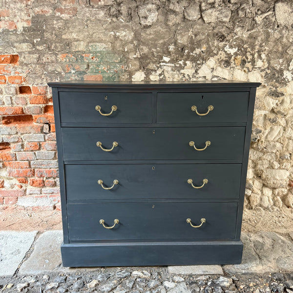 Antique Pine Panted Chest of Drawers