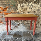 Antique Pine Table with Painted Legs