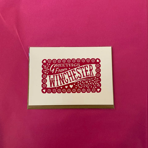 Greetings from Winchester - Fuchsia