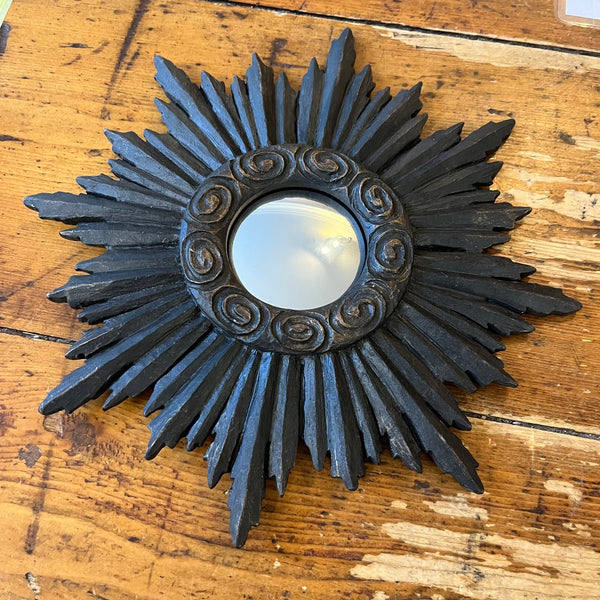 Antique Black Small Star Convex Mirror