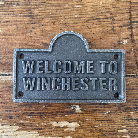 Welcome to Winchester Iron Plaque