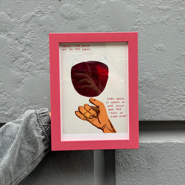 David Shrigley Hold The Wine Framed Print