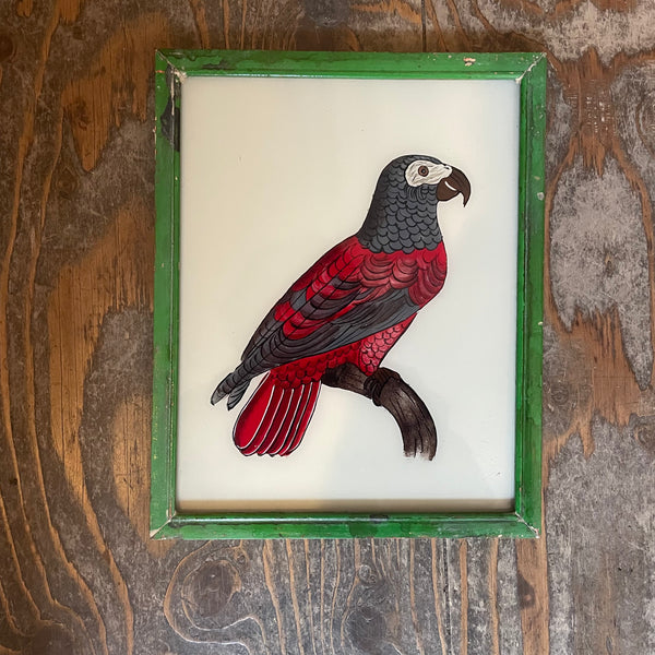 Vintage Glass Framed Paintings  Birds - Medium