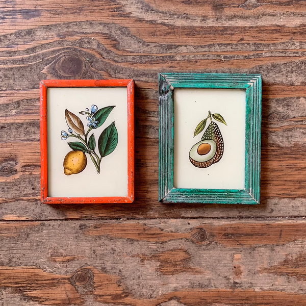 Vintage Glass Framed Painting Fruit - Extra Small