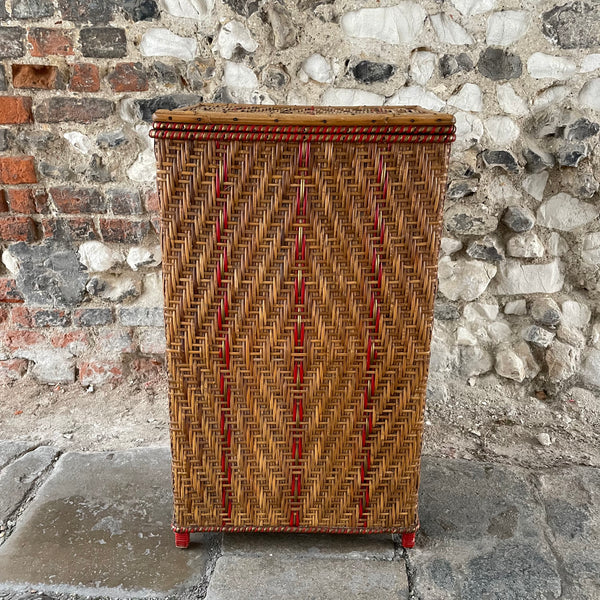 Vintage Bamboo Linen Basket