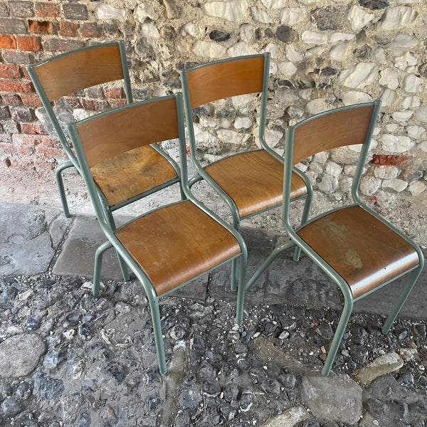 Set of 1940s Tubular Stacking Chairs